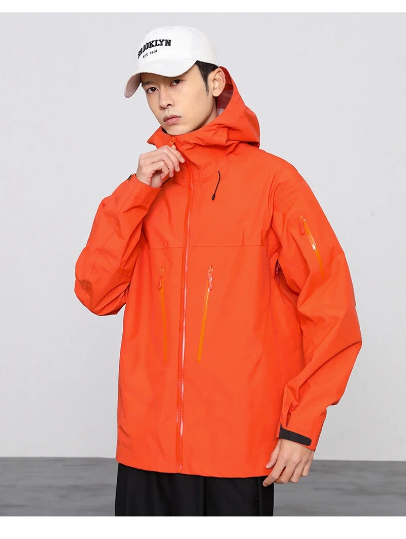 ARC SV Embroidery Bird Logo Three Layer Mens Womens Camping Coat Outdoor Waterproof Windbreaker Hiking Ski Jackets Unisex