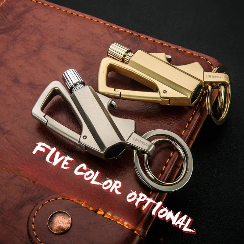 Outdoor Multifunctional Portable Match Keychain, Kerosene Lighter, Metal, Camping Ignition Tool, Men's Gadget