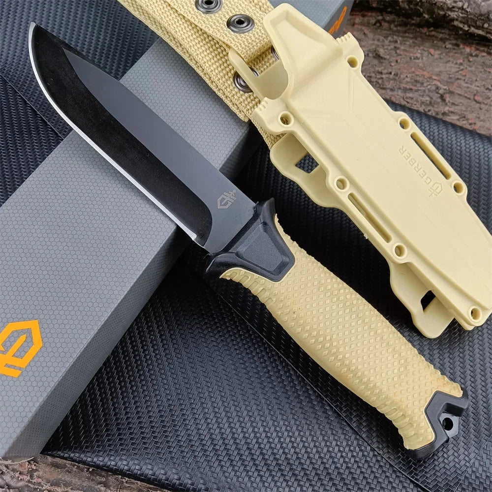GB 1500 Military Tactical Fixed Blade Knife 8Cr13Mov Blade Plastic Handle Outdoor Hiking Camping Hunting Cutting Survival Tools