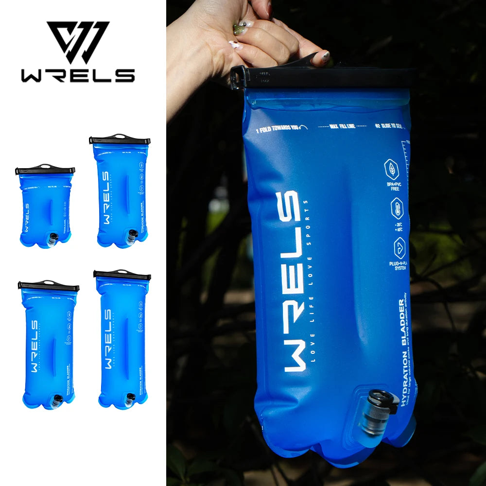 WRELS Sports Water Bladder Hydration Pack Storage Bag BPA Free Portable Food Grade Outdoor Drinking Camping Water Bag