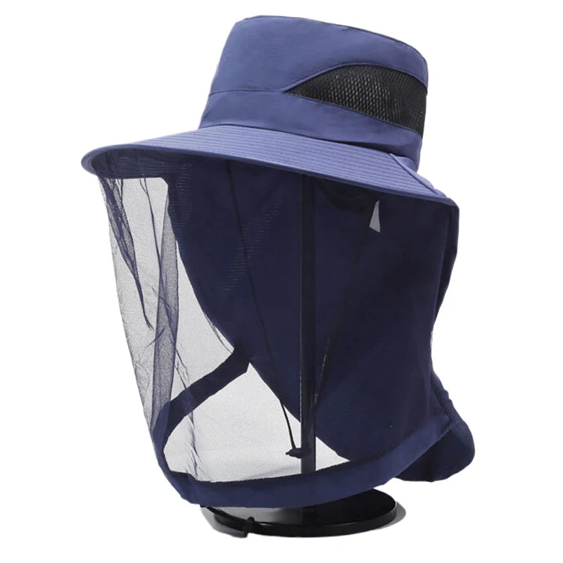 Outdoor Fishing Cap Anti Mosquito Insect Hat Fishing Hat Bug Mesh Head Net Face Protector Camping Hats Fishing Cap