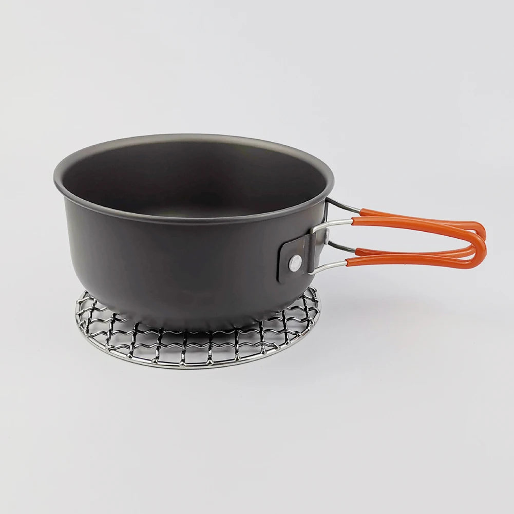 Stainless Steel Camping Grill Grate Mesh Pads Grilling Net Fire Cooking Outdoor Activities Traveling Picnic BBQ Camping Pot Tool