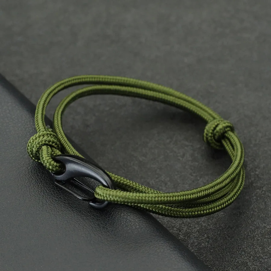 Noter Men Paracord Bracelet Sliding And Adjustable Nautical Braslet Homme Simple Style Wrap Braclet Accesorios Hombre Pulseria