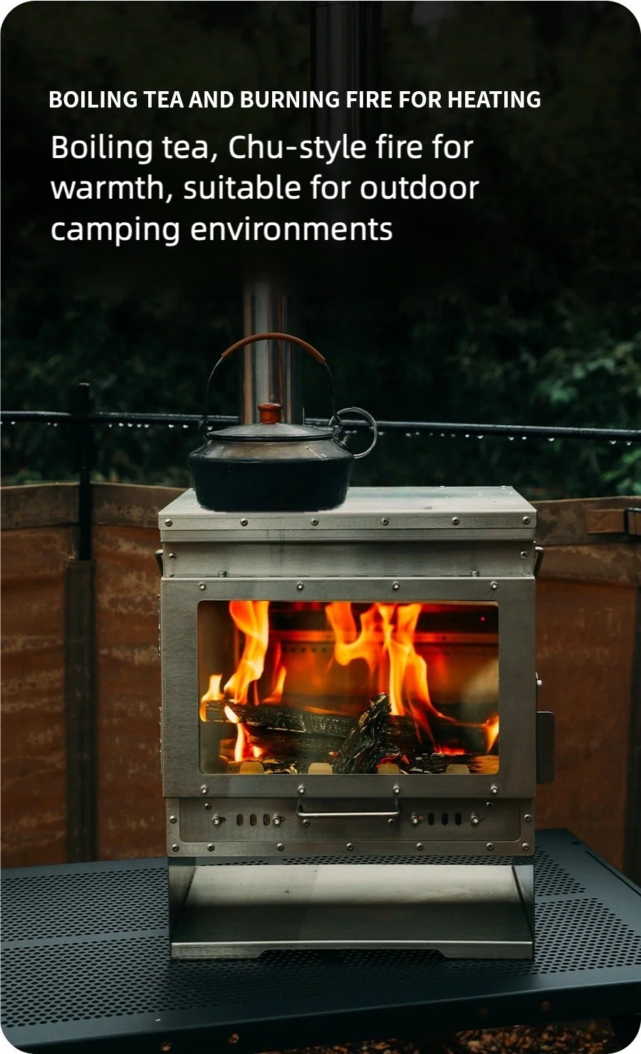 Stainless Steel Smokeless Fireplace Multifunctional Tent Firewood Stove Camping Firewood Stove Portable Heating Stove