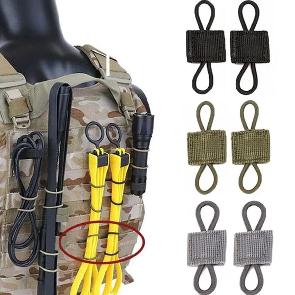 10pcs MOLLE Elastic Nylon Webbing Ribbon Buckle Outdoor Hiking Hunting Backpack Vest PTT Antenna Stick Pipe Binding Retainer