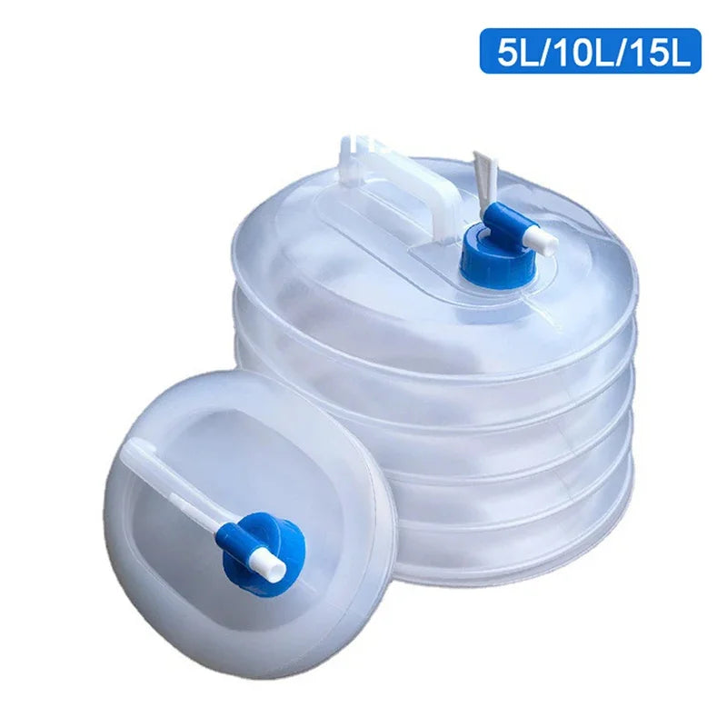 5L-15L Outdoor Collapsible Water Bag Camping Foldable Water Containers Drinking Multifunction Telescopic Storage Water Bottle