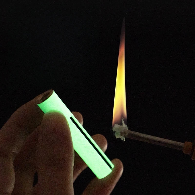 Match Lighter Creative Keychain Pendant Style Metal Waterproof Essential Outdoor Survival Igniter  Gadgets for Men