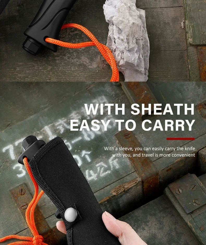 NEW Outdoor Camping Tactical Straight Knife, Portable Outdoor Tool Knife, EDC Gear, High Hardness Self-Defense Survival Knife