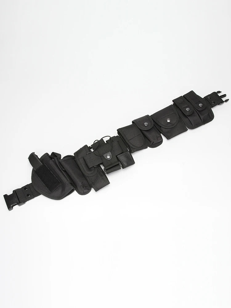Tactical Waist Belt Training Duty Security Equipment Set Multifunctional Nylon Waterproof Waist Bag Ten Piece Set Accessories