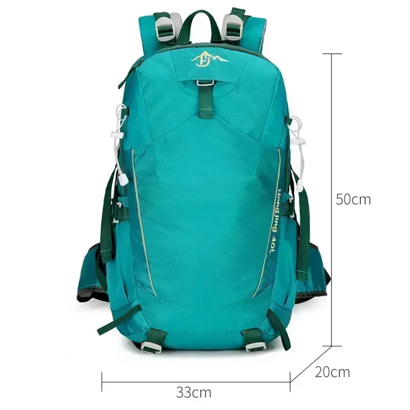 40L outdoor hiking camping backpack outdoor waterproof lightweight mountaineering bag cycling backpack with waterproof cover