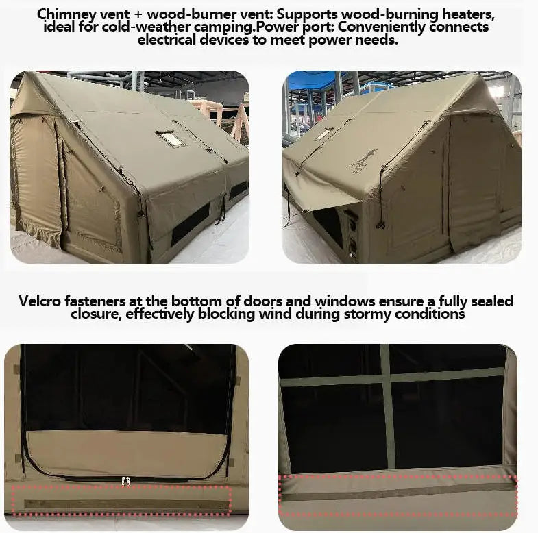 New Oxford Cloth 600D Khaki & Army Green Air-filled Tent for Professional Outdoor Camping Shelter Waterproof Durable Tents
