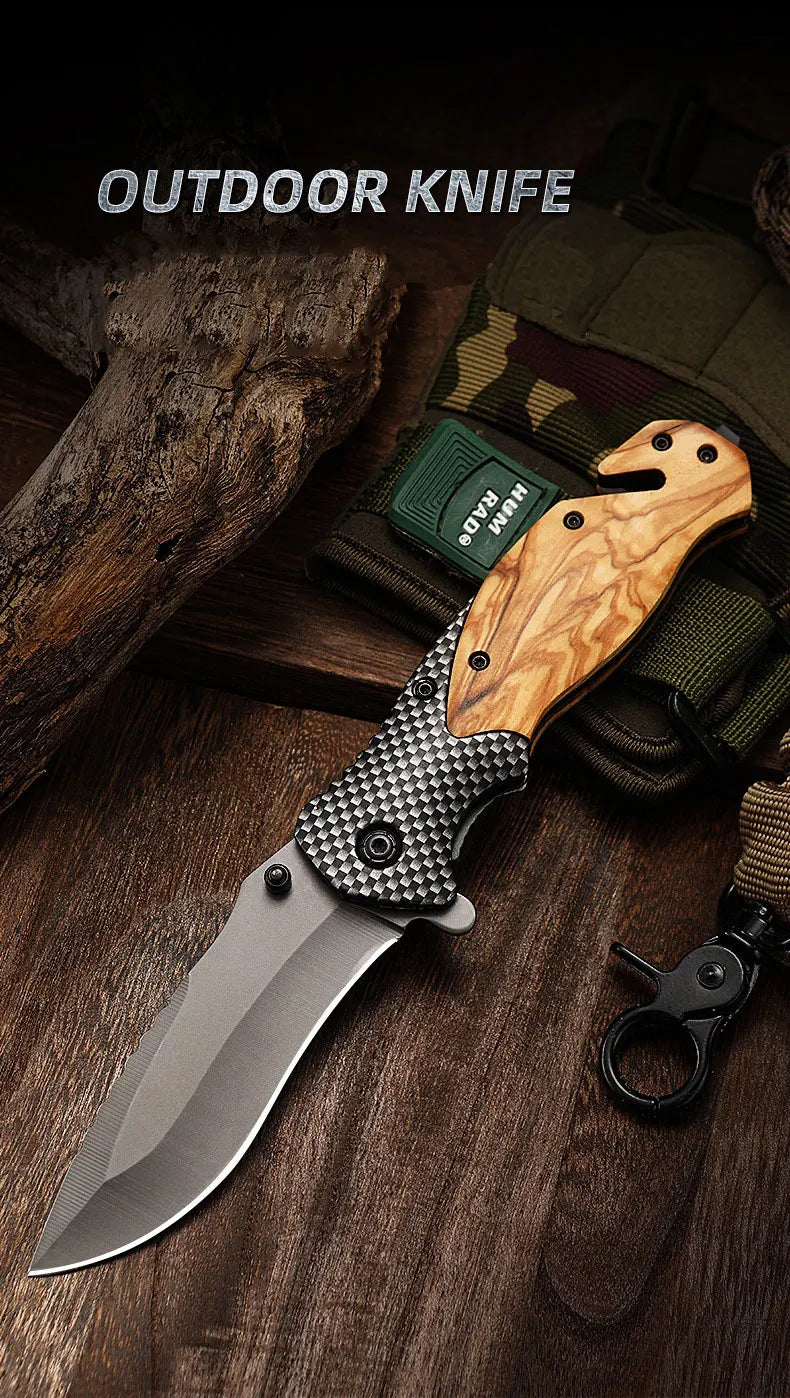 Folding knife high hardness multifunctional fruit knife outdoor portable camping tools folding knife self-defense pocket knife