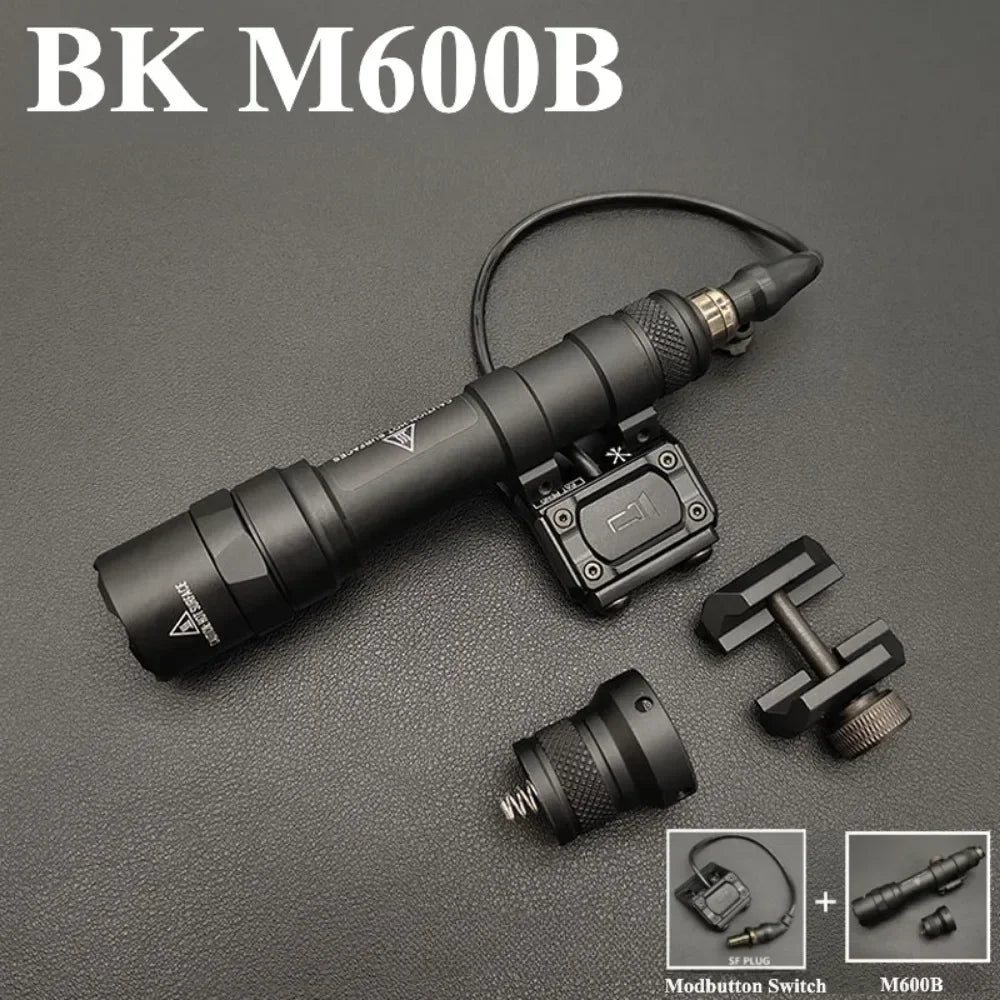 M300B M600B Tactical LED Strobe Flashlight Weapon Gun Light Fit MLOK 20MM Rail Scout Light with Switch for Outdoor Hunting