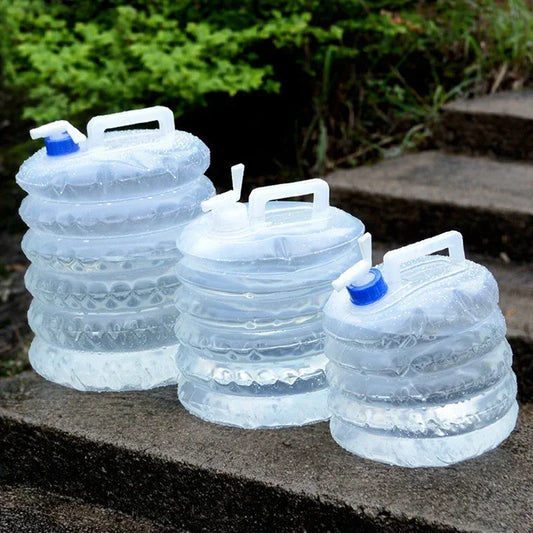 5L-15L Outdoor Collapsible Water Bag Camping Foldable Water Containers Drinking Multifunction Telescopic Storage Water Bottle