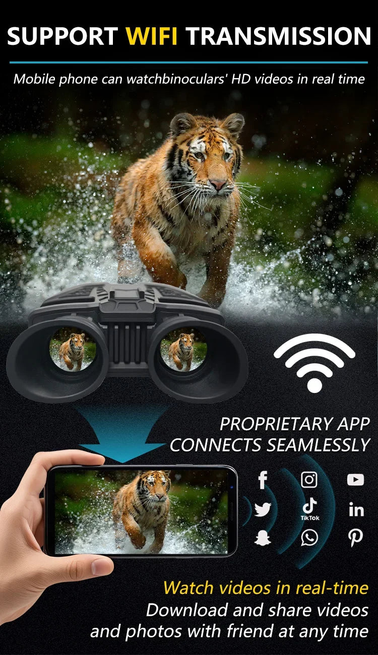NVC800 WIFI Compact Thermal Monocular 16x Zoom Adjustable Night Vision Goggles Lightweight Thermal Camera for Hunting & Camping