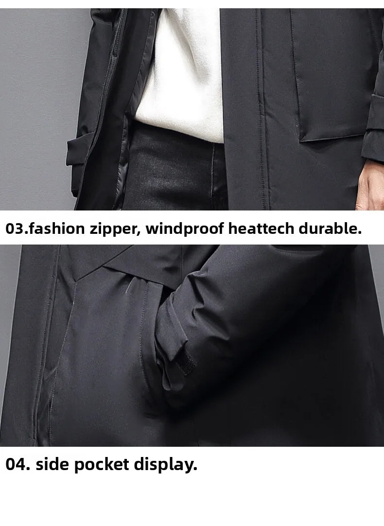 Outdoor Hiking Camping in Winter Windproof Warm Casual Fur Collar Feather Jacket Comfortable Versatile Warm Down Jacket