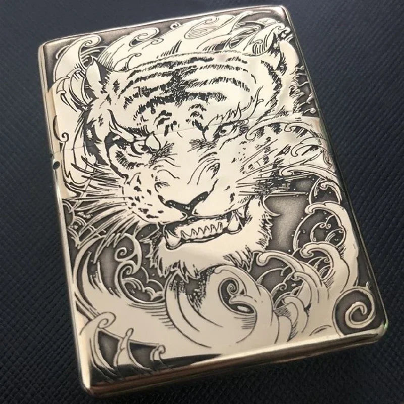 Zorro 912 Retro High End Waterproof Heavy duty Kerosine Lighter 3/5 Hinge Metal Petrol Lighter Men's Gift 150G