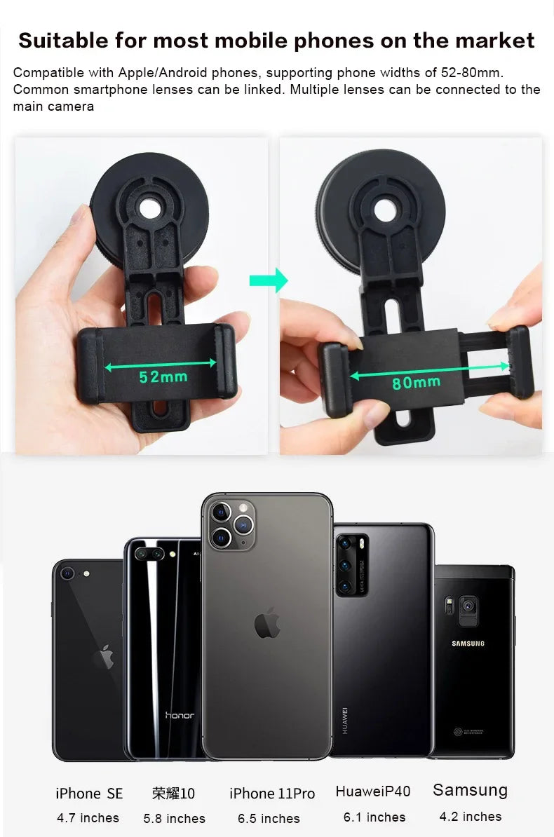 Telescope Phone Photo Adapter Universal Quick Aligned Cell Phone Digiscoping Adaptor Mount Compatible with Binoculars Monocular