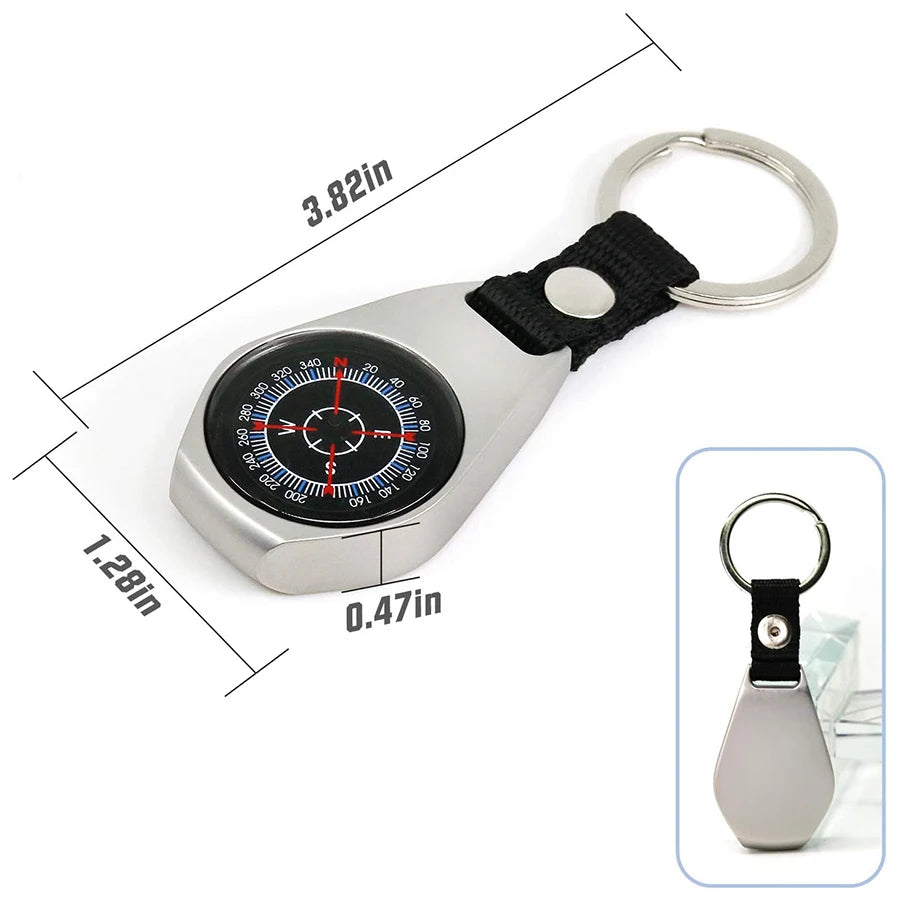 Military Grade Zinc Alloy Compass - Waterproof & Shockproof Keychain for Outdoor Navigation, Hiking, Camping & Driving