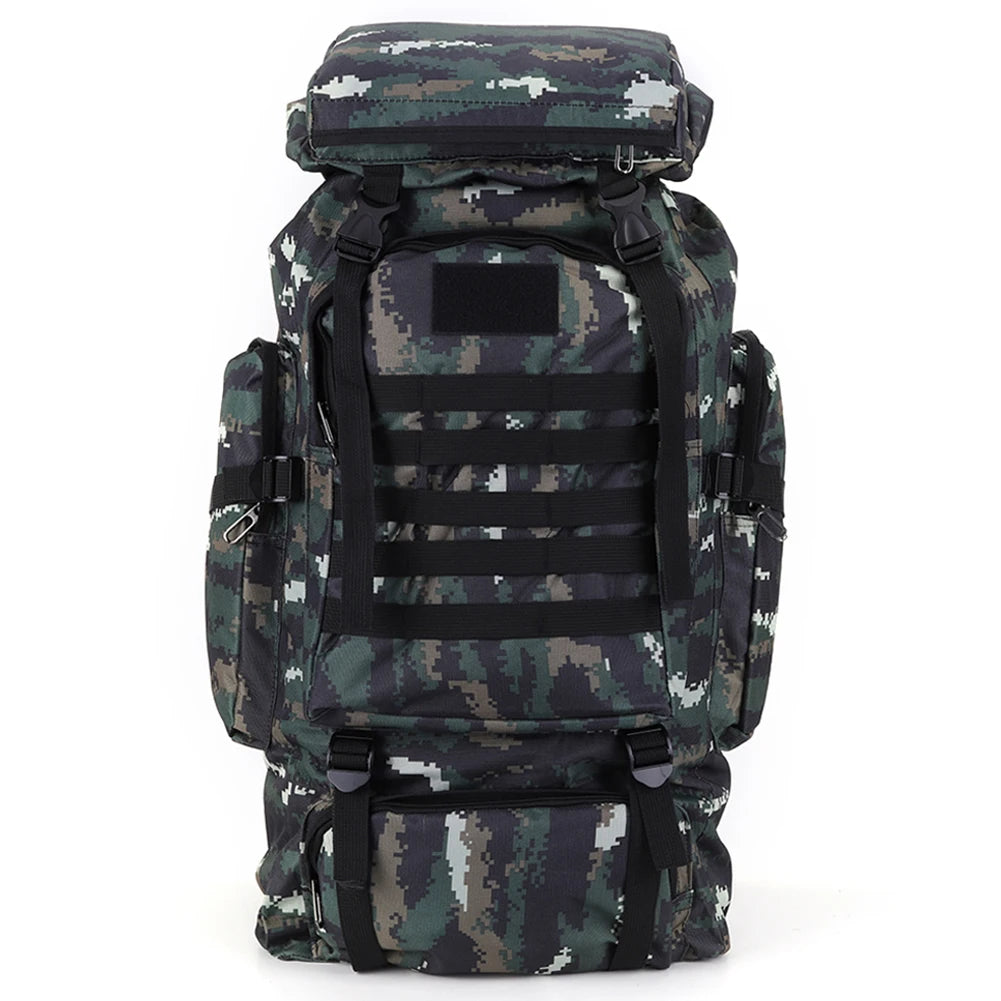 80L Tactical Bag Large Capacity Camouflage Mountaineering Backpack Waterproof Climbing Rucksack Oxford Cloth Sports Knapsack