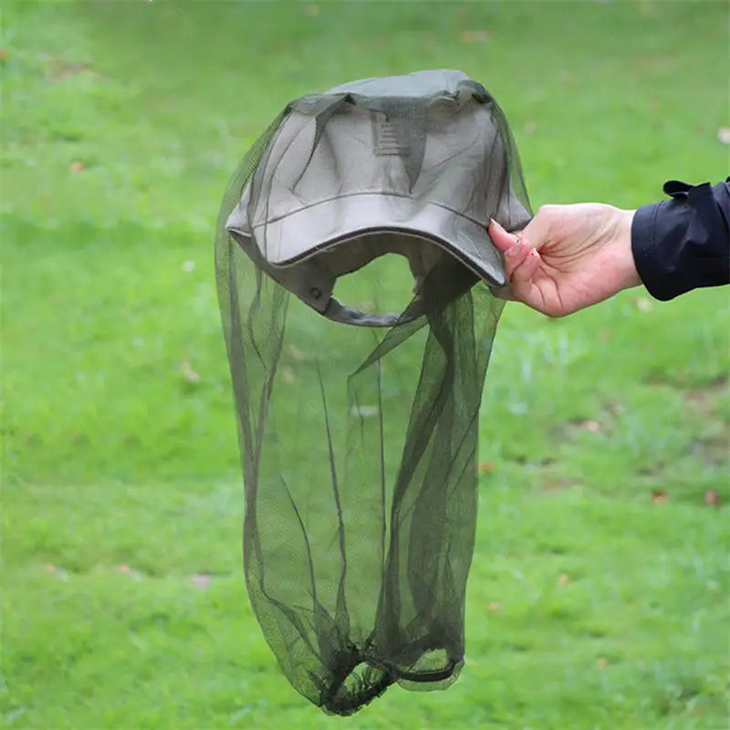 Mosquito Head Net Mesh, Bug Netting Hat Hood Against Fly Midge Gnat Insect Shield Protection Face Mask for Night Fishing