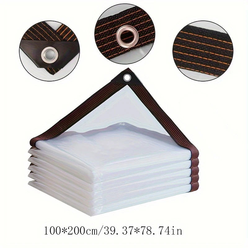 Waterproof Tarp Tarpaulin Clear Cover PE Film With Grommets Garden Balcony Patio Canopy Awnings Winter Plants Greenhouse Tarp