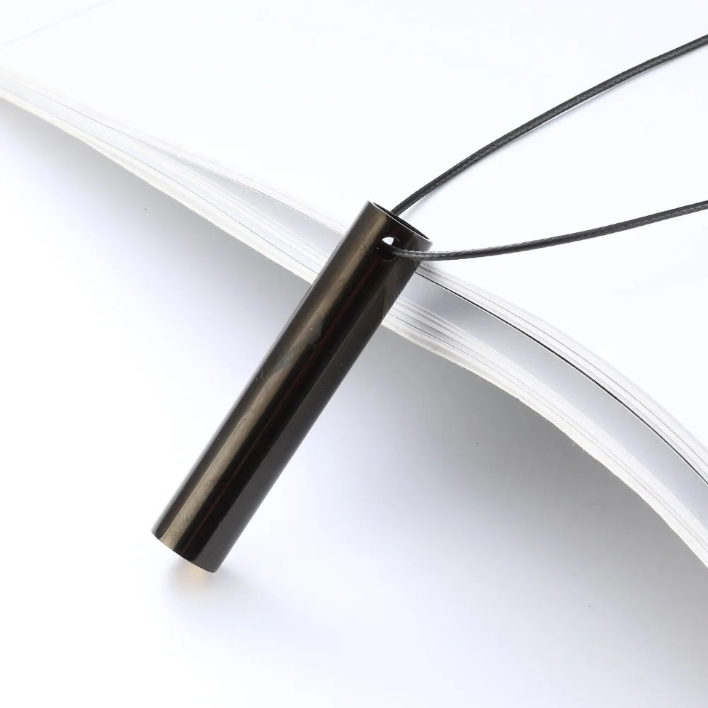 528 Hz Mindfulness Adjustable Breath Pendant Necklace Stainless Steel Meditation Stress Relief Frequency Blowing Whistle Jewelry