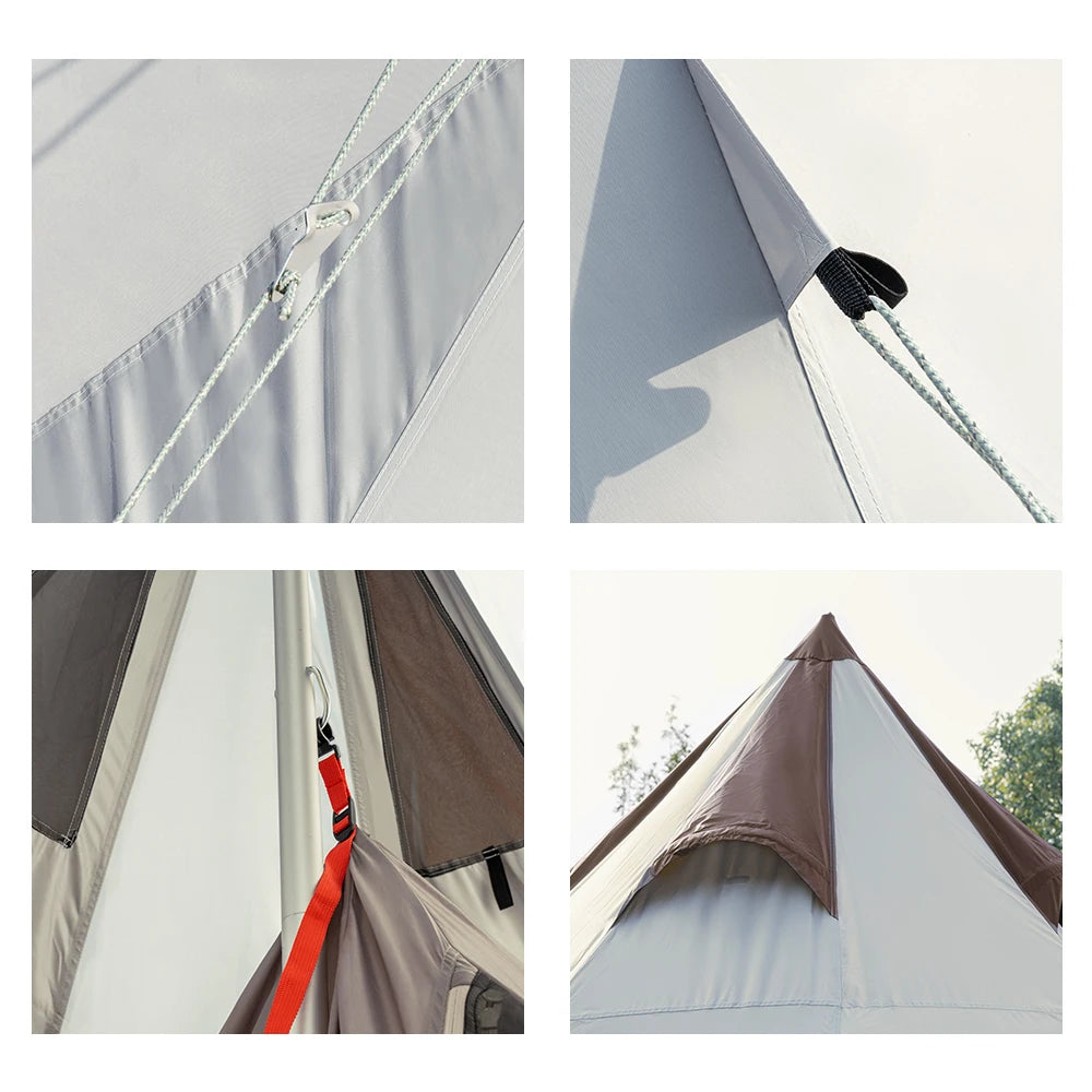MOBI GARDEN Camping Pyramid Tent 4-6 Person Waterproof UV Protection Home Outdoor 3 Seasons Forest Tower 280