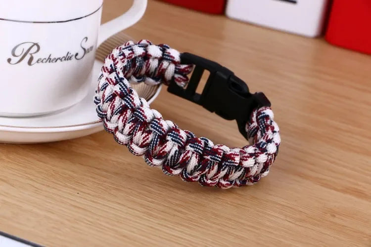 Men's New Outdoor Survival Paracord Bracelet For Men Camping Hiking Buckle Wristband Women Rope Bracelete Male Jewelry Gift