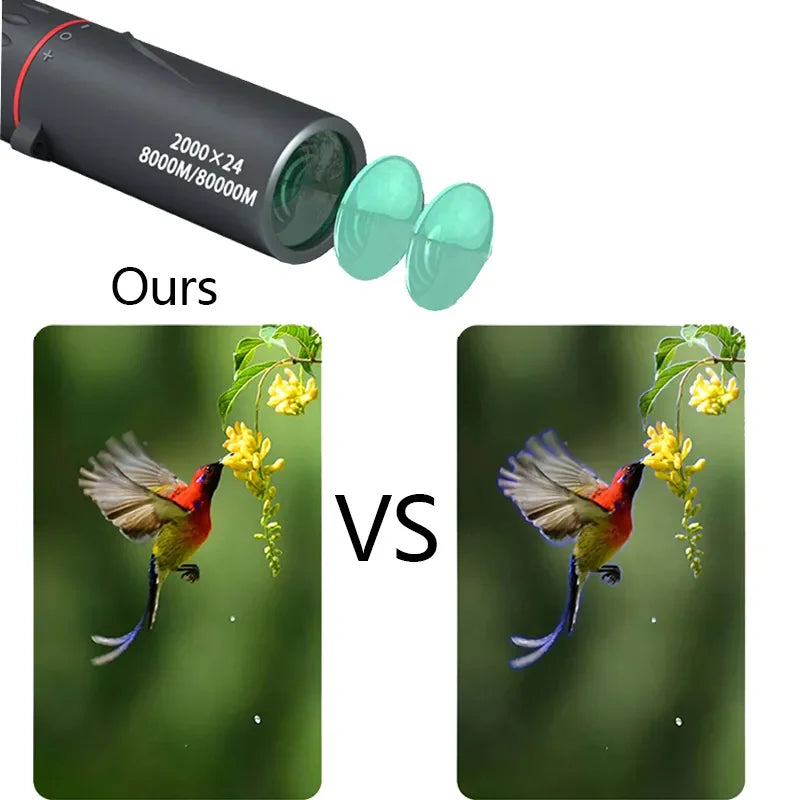 2000x24 Monocular Telescope Mini Portable HD Low Light  Binocular Waterproof Outdoor Camping Climbing Birdwatching Telescopes