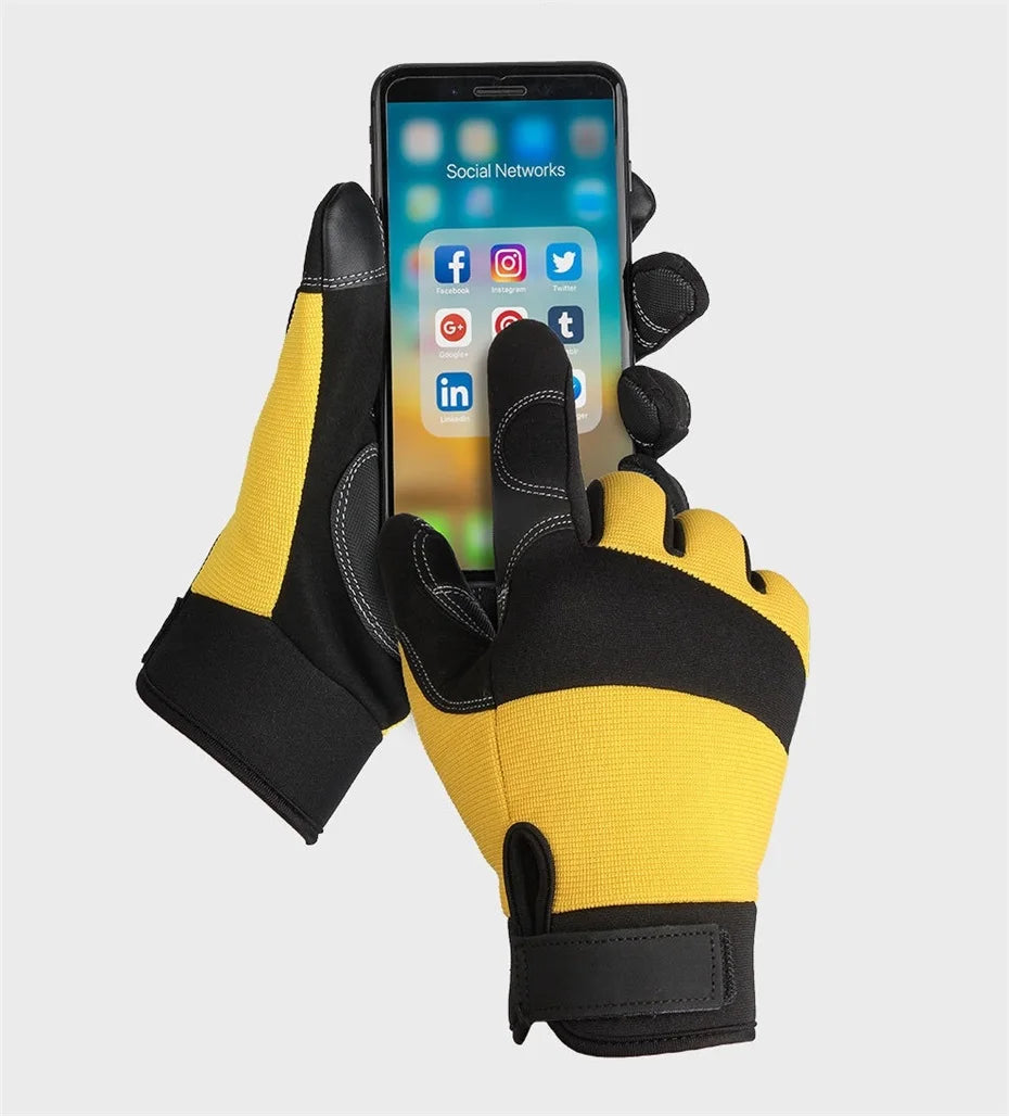 Outdoor Gloves Sports Full Finger Cowhide Rock Climbing Downhill Hiking Anti Slip Wear Resistant Ride Gloves