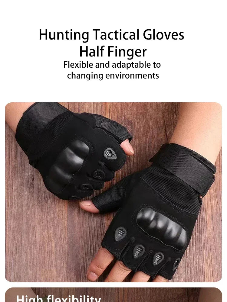 Outdoor Hunting Half-finger Tactical Gloves Wear Resistance Training Fitness Gloves Cycling Sports Gloves