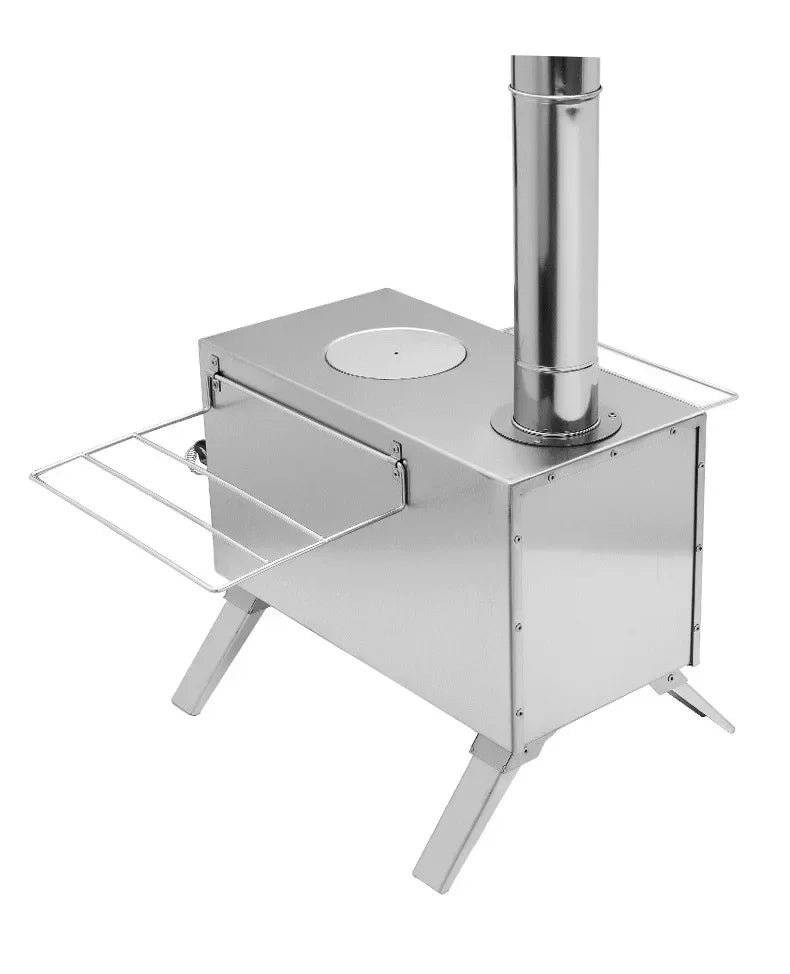 MOUNTAINHIKER Wood-burning Stove Outdoor Camping Firewood Burner Stainless Steel Foldable Tent Heater with Tent Patio Fireplace