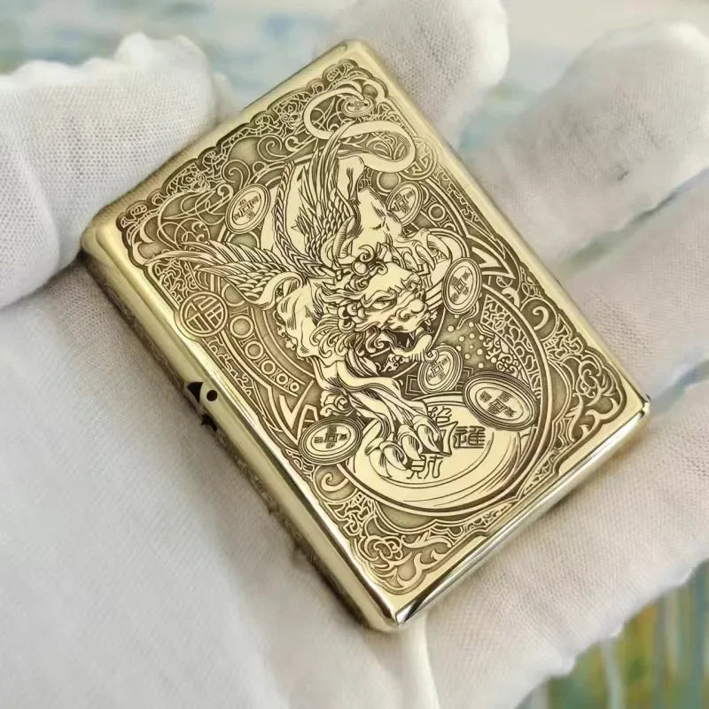 Zorro 912 Retro High End Waterproof Heavy duty Kerosine Lighter 3/5 Hinge Metal Petrol Lighter Men's Gift 150G