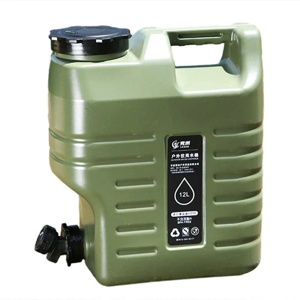 3.2 Gallon/12L Camping Water Container Portable BPA Free Water Bucket Food-Grade PE for Outdoor Camping/Hiking Emergency Storage