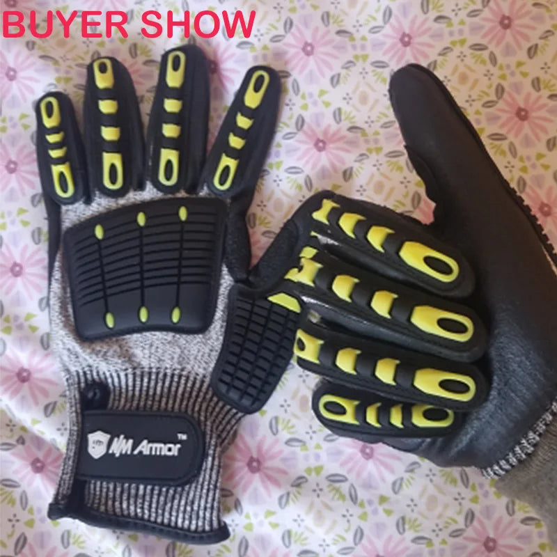 NMSafety Anti Vibration Safety Work Glove Shock Resistant Glove Anti Impact Mechanics Protective Work Gloves