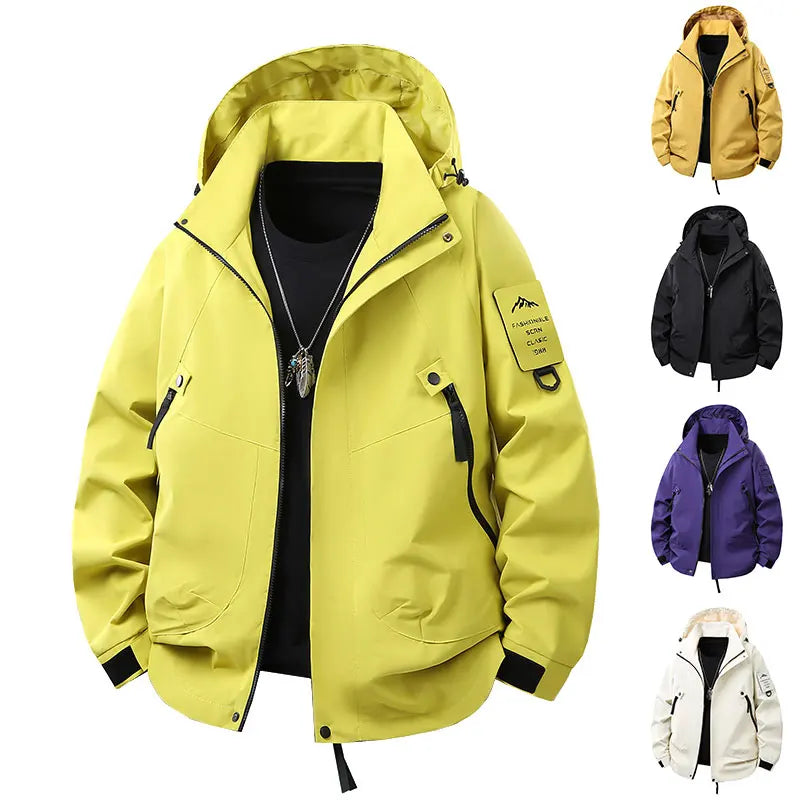 Unisex Hiking Jacket Men Outdoor Waterproof Climbing Fishing Hooded Jacket Autumn Spring Women Windproof Detachable Camping Coat