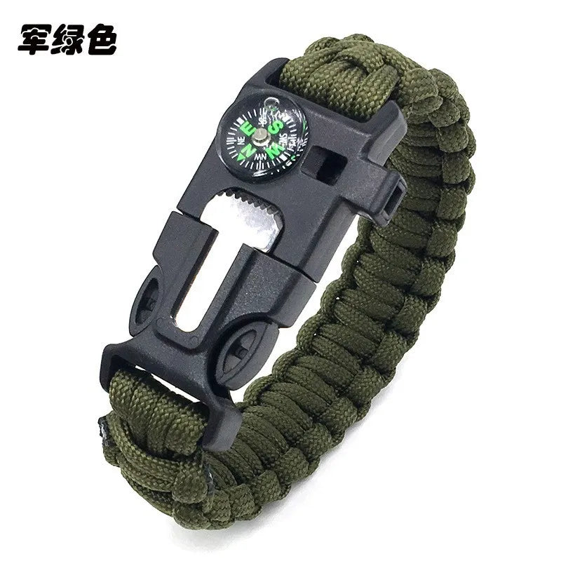 Outdoor  Survival Umbrella Rope SOS Bracelet Emergency Rescue Bracelet Compass Sport Tactical Survival Tool Whistle Bracelets