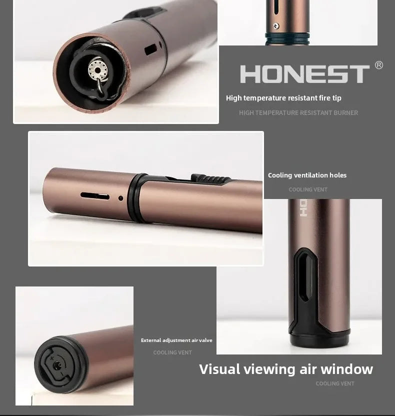 4PC/1PC Honest Metal Windproof Torch Gas Lighter,  Refillable Pen Jet Flame Igniter for Kitchen BBQ Candle Camping Men's Gadget