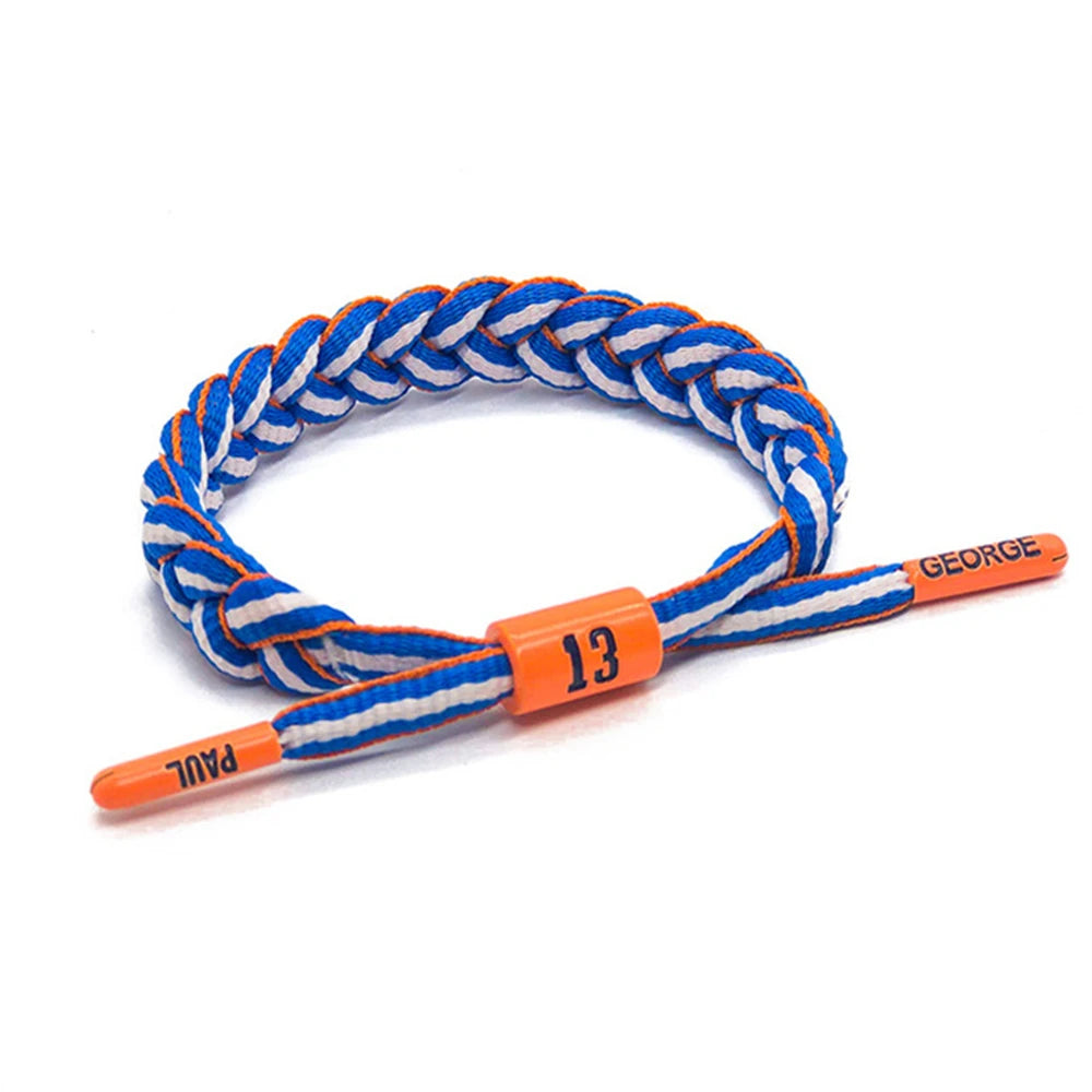 Sport Style Men Hand Woven Number Rope Bracelet Couple Adjustable Paracord Bracelet For All Ages Basketball Fan Souvenir Gift