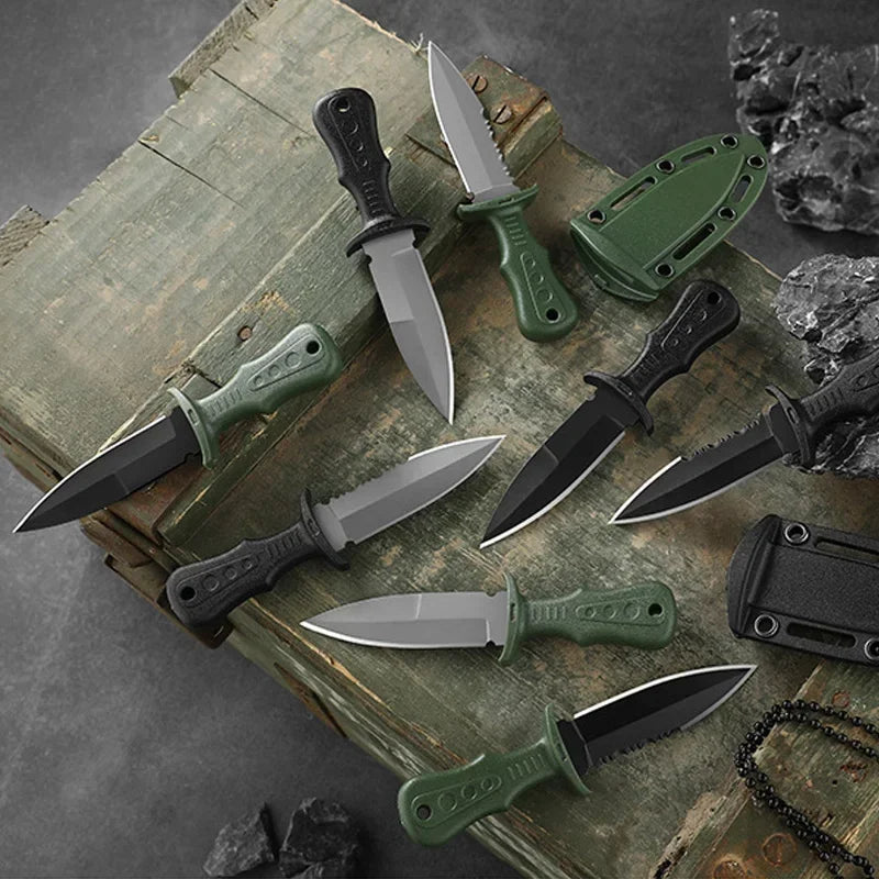 high-quality Portable Mini Tactical Knife Necklace Multipurpose Stainless Steel Cutting Knives Outdoor Camping Tools。