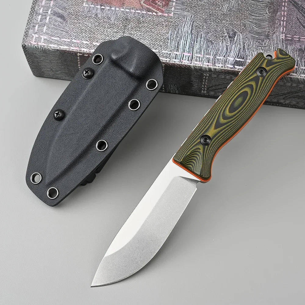 BM 15002/ 15017 Wilderness Survival Straight Blade Pocket Knife with Sheath Hunting Combat Tools Bushcrafter Outdoor Gift Knives