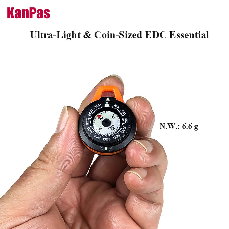 KANPAS EDC Mini Compass, Luminous Compass for Adventure Map Reading, Light Weight Outdoor Survival Gear, K-18