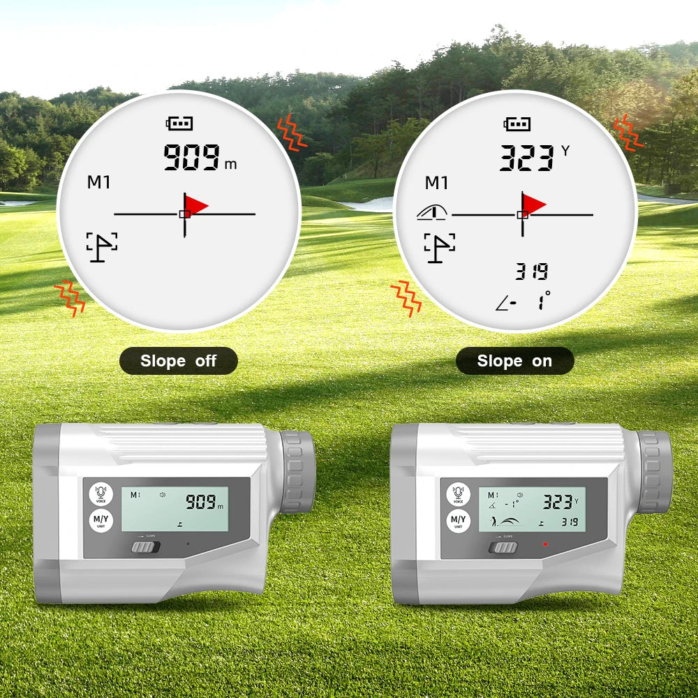 NOHAWK Golf Laser Rangefinder USB Rechargeable with Slope Compensation For Golfer Range Finder Hunting Monocular