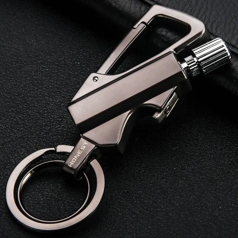 Outdoor Multifunctional Portable Match Keychain, Kerosene Lighter, Metal, Camping Ignition Tool, Men's Gadget