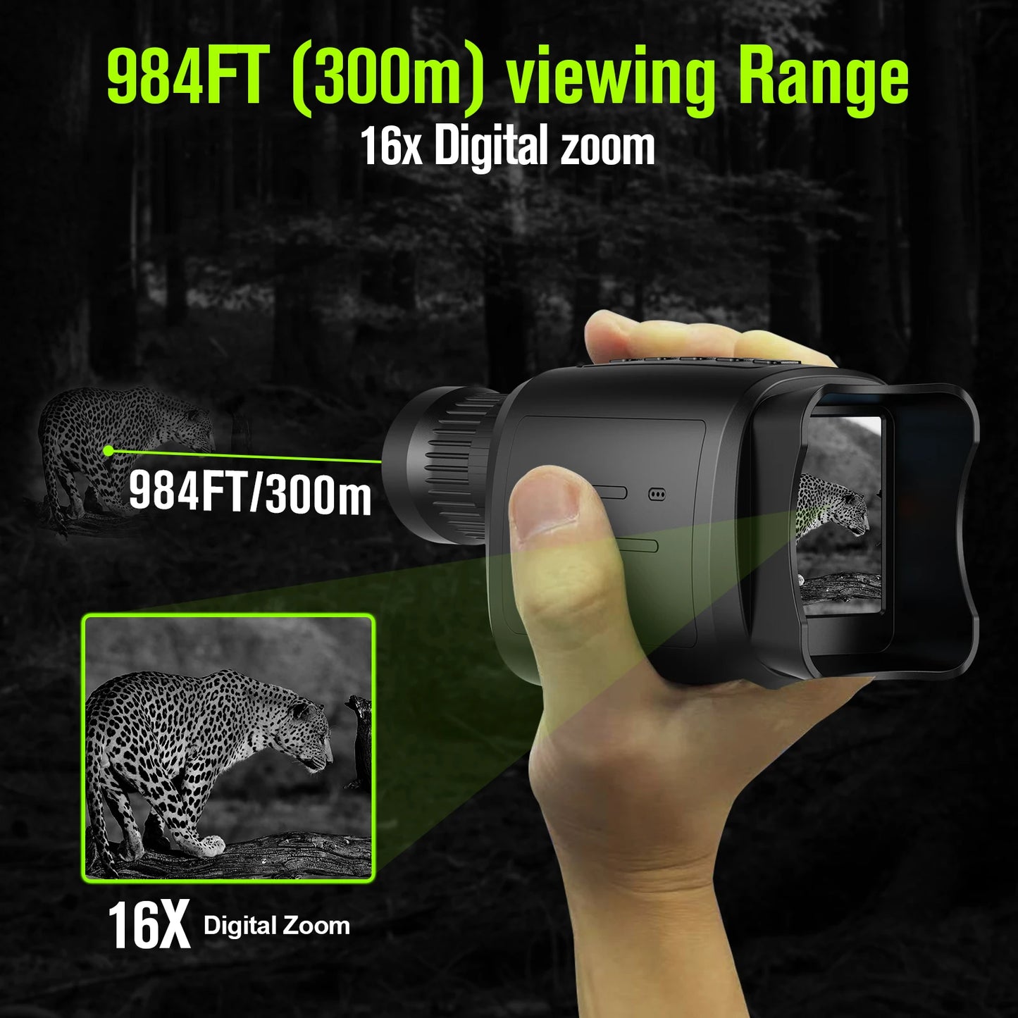 Monocular Night Vision Device 16X Digital Zoom 1080P HD Infrared Camera Hunting Telescope Outdoor Search Full Darkness 300m