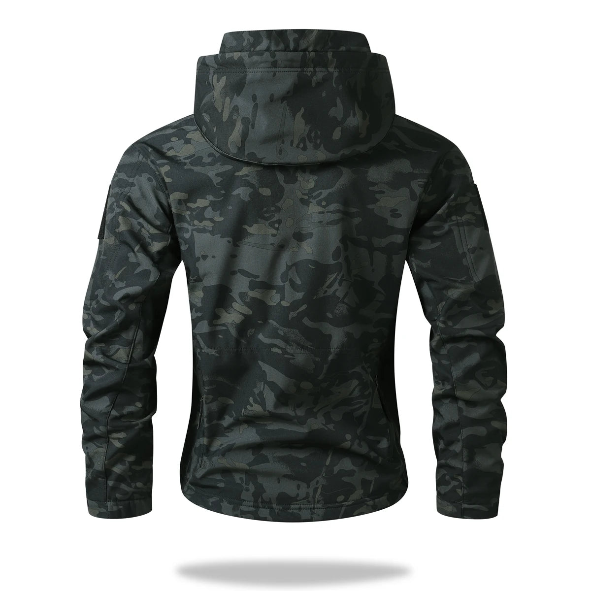 Waterproof Jacket Men Outdoor Softshell Hiking Jacket Hunting Coat Multi-Pockets Military Hooded Fleece Lined Rain Resistent