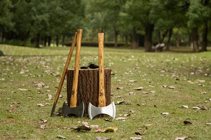 Double Edged Axe Outdoor Camping Survival Axes Woodworking Cut Firewood Hand Axe Multifunctional Fire Rescue Forging Axes