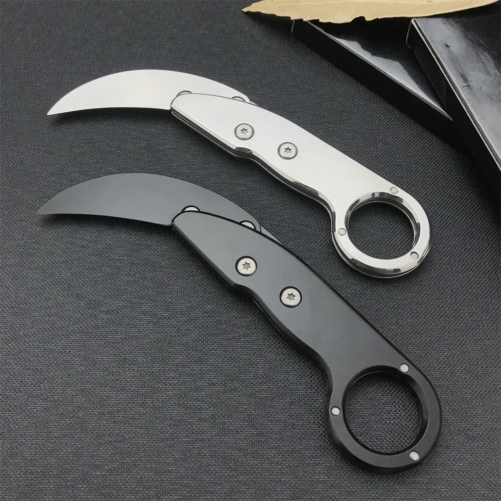 All-steel Claw Mechanical Knives Tactical Multifunction Outdoor Self Defense EDC Tool Gadget Gift for Men, Black/Silver