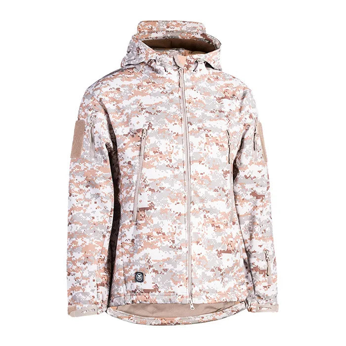 CAMO HOMME Sharkskin Soft-shell Camouflage Jacket Men Tactical Windproof Waterproof Jacket Men Army Combat Clothing Hooded Coats